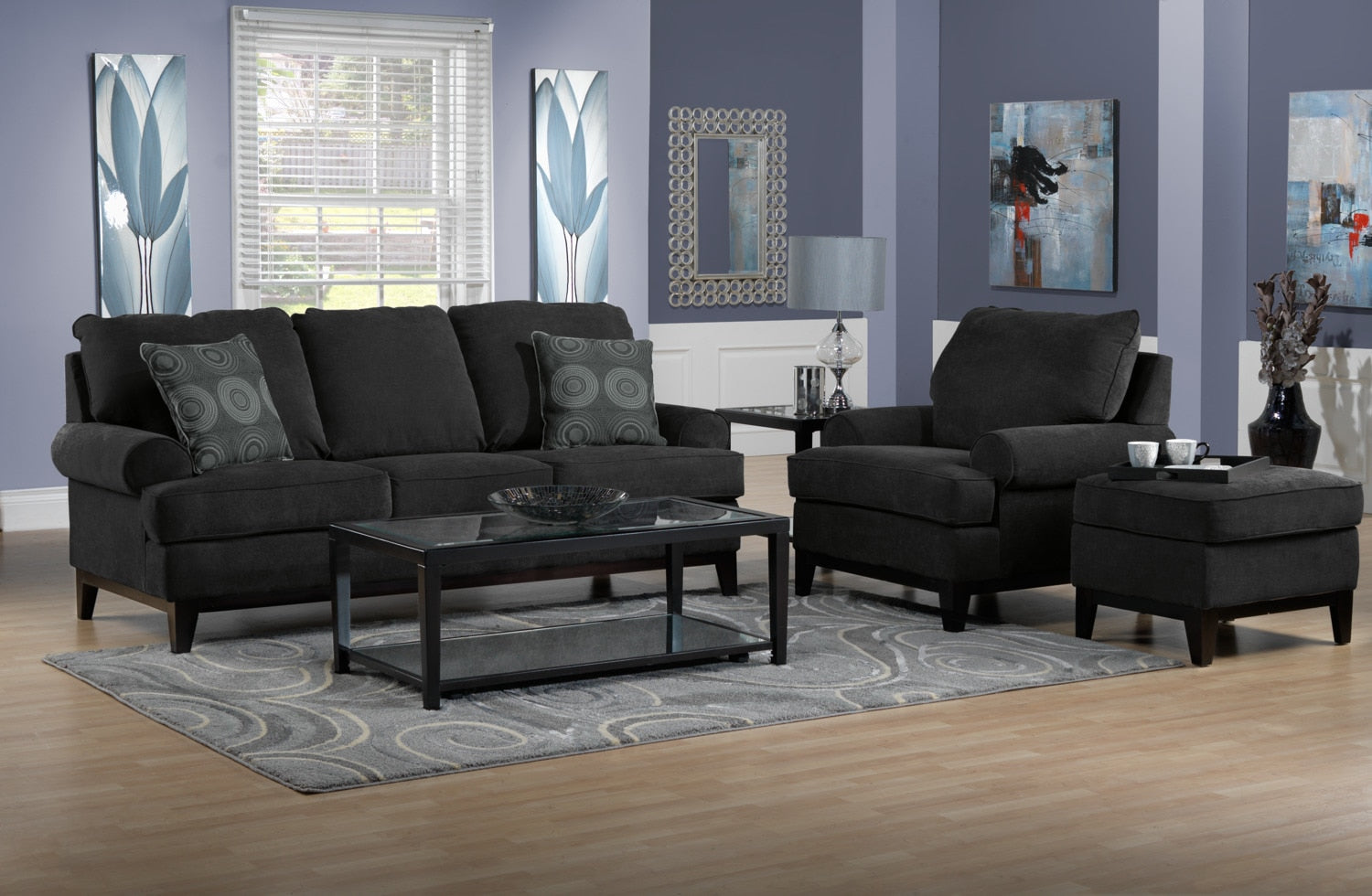 Crizia Sofa and Loveseat Set - Black