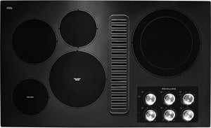 KitchenAid Black 36" Electric Downdraft Cooktop - KCED606GBL