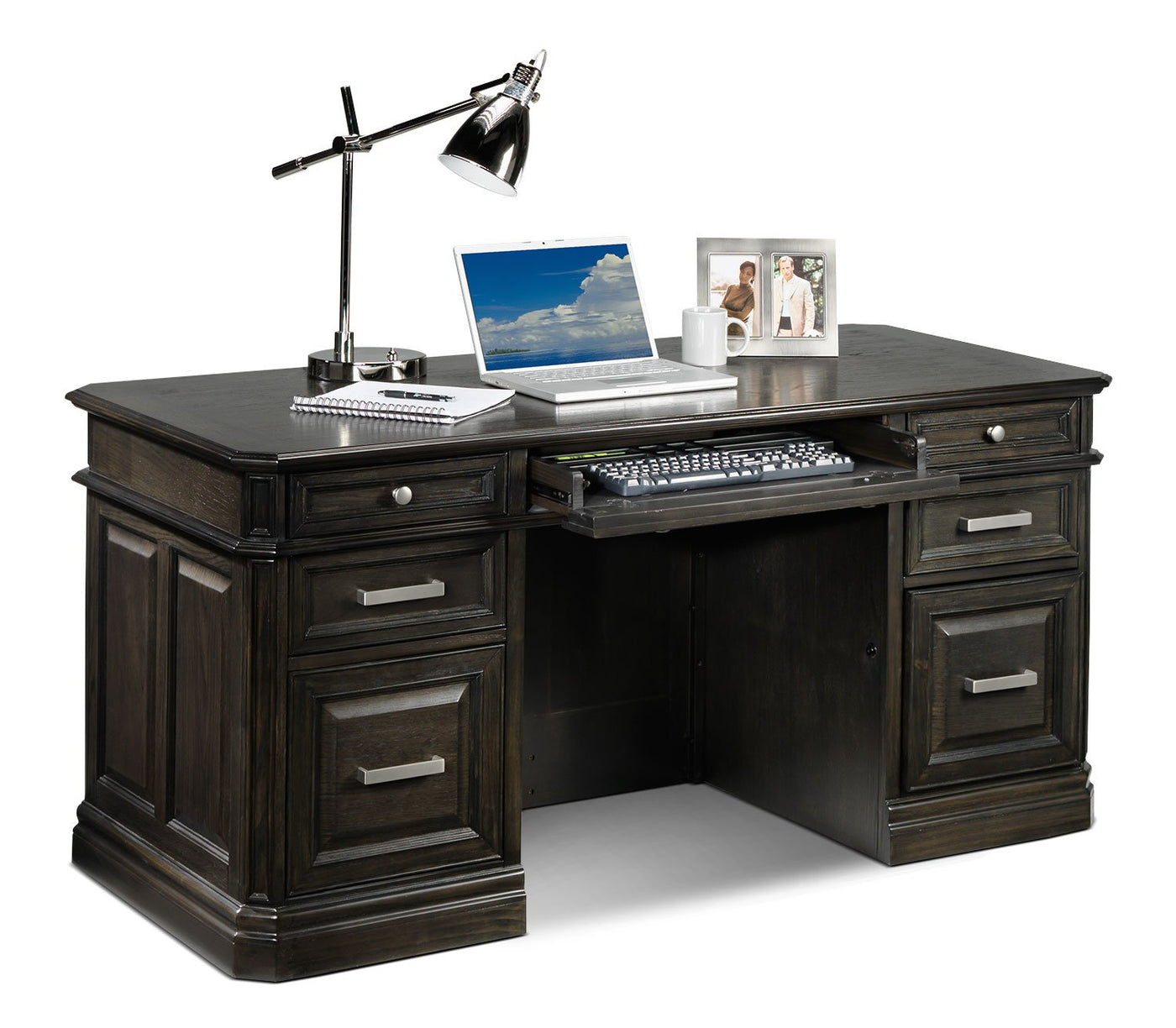Copley 3-Piece Executive Desk - Deep Grey