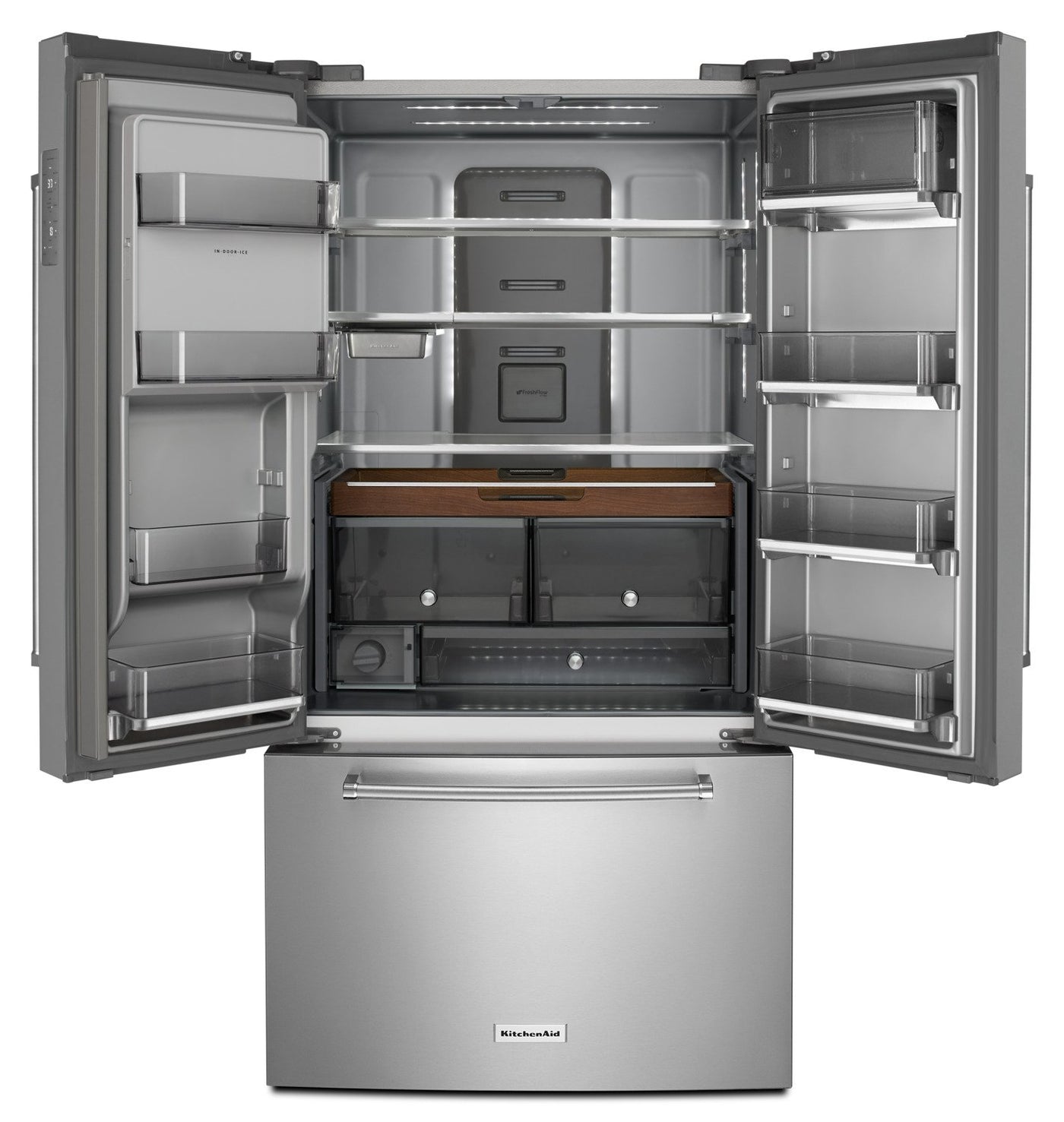 KitchenAid Stainless Steel Counter-Depth French Door Refrigerator (23.8 Cu. Ft.) - KRFC704FPS