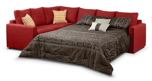 Athina 2-Piece Sectional with Right-Facing Queen Sofa Bed - Cherry