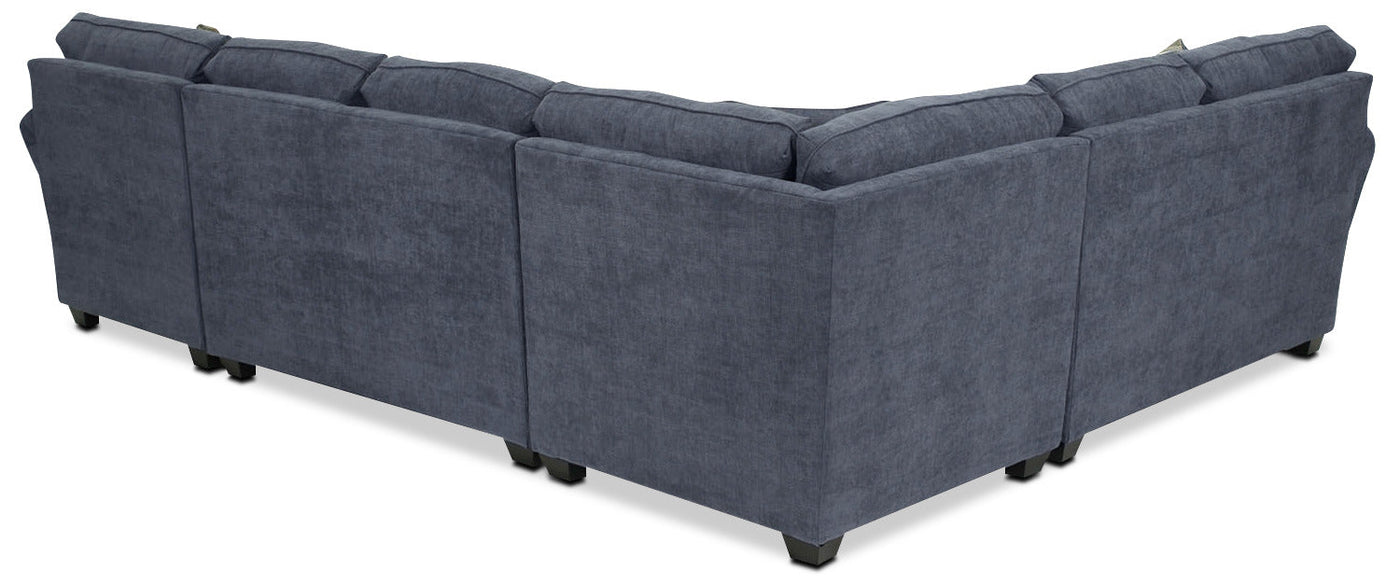 Althea 4-Piece Sectional with Right-Facing Chaise - Navy