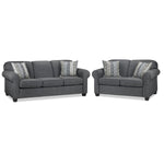 Aristotle Sofa and Loveseat Set - Grey