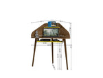Gatutca Floating Cubicle Section Desk with Keyboard Shelf Set of 2 - Rustic Brown/Yellow