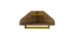 Gatutca Floating Cubicle Section Desk with Keyboard Shelf Set of 2 - Rustic Brown/Yellow