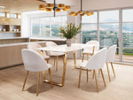 Nezahual 71" Dining Table - Stone/Gold