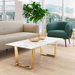 Nezahual Coffee Table - Stone/Gold