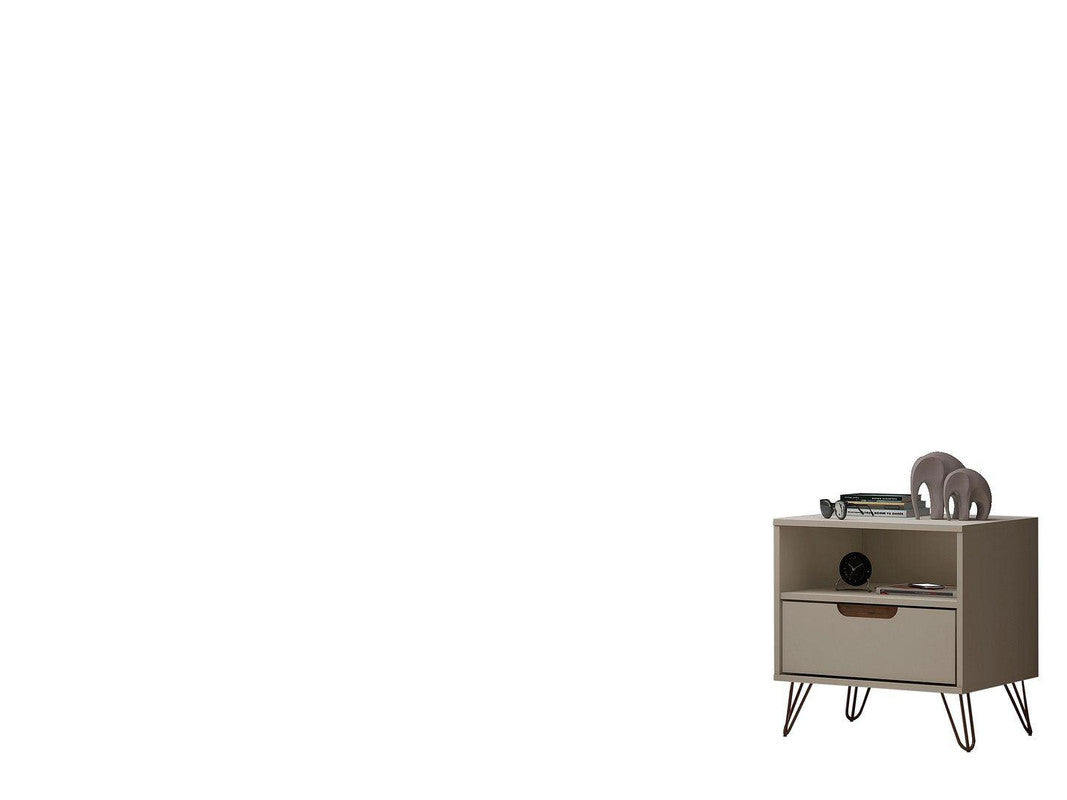 Nuuk I Night Table - Off White/Nature