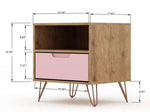 Nuuk I Night Table - Nature/Rose Pink