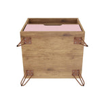 Nuuk I Night Table - Nature/Rose Pink