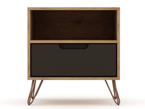 Nuuk I Night Table - Nature/Textured Grey