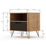 Nuuk I Night Table - Nature/Textured Grey