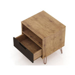 Nuuk I Night Table - Nature/Textured Grey