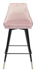 Travis Counter Chair - Blush Velvet