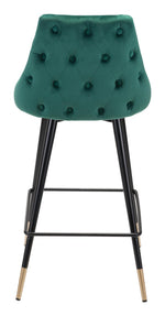 Travis Counter Chair - Green Velvet