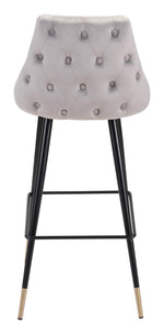 Travis Bar Chair - Grey Velvet