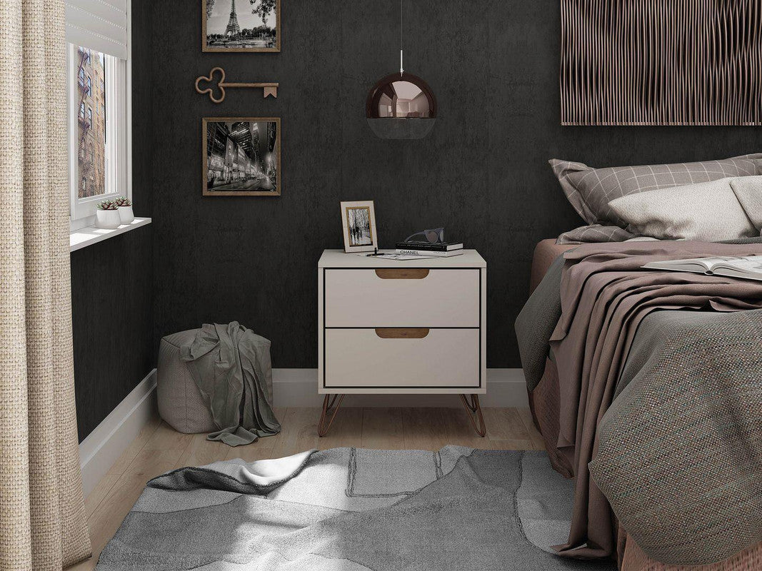 Nuuk II Night Table - Off White/Nature