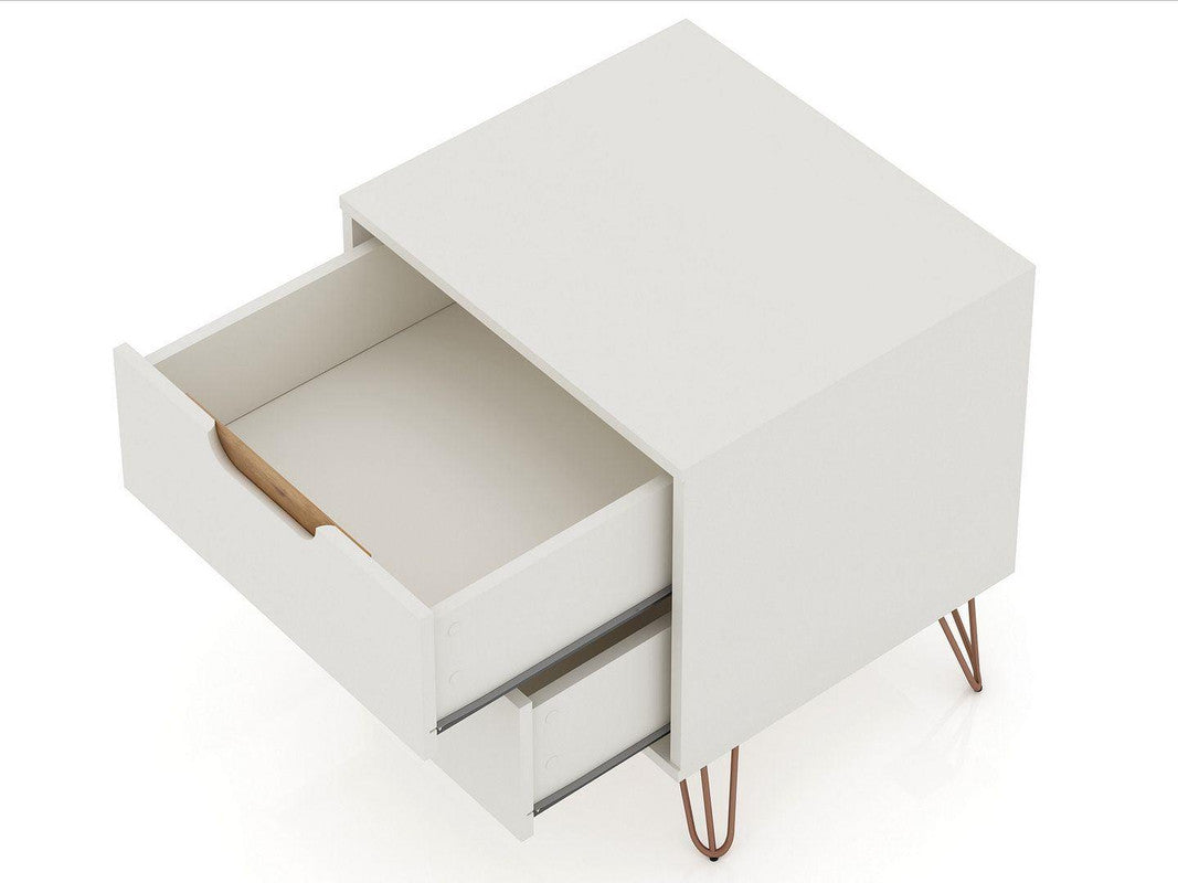 Nuuk II Night Table - Off White/Nature