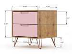 Nuuk II Night Table - Nature/Rose Pink