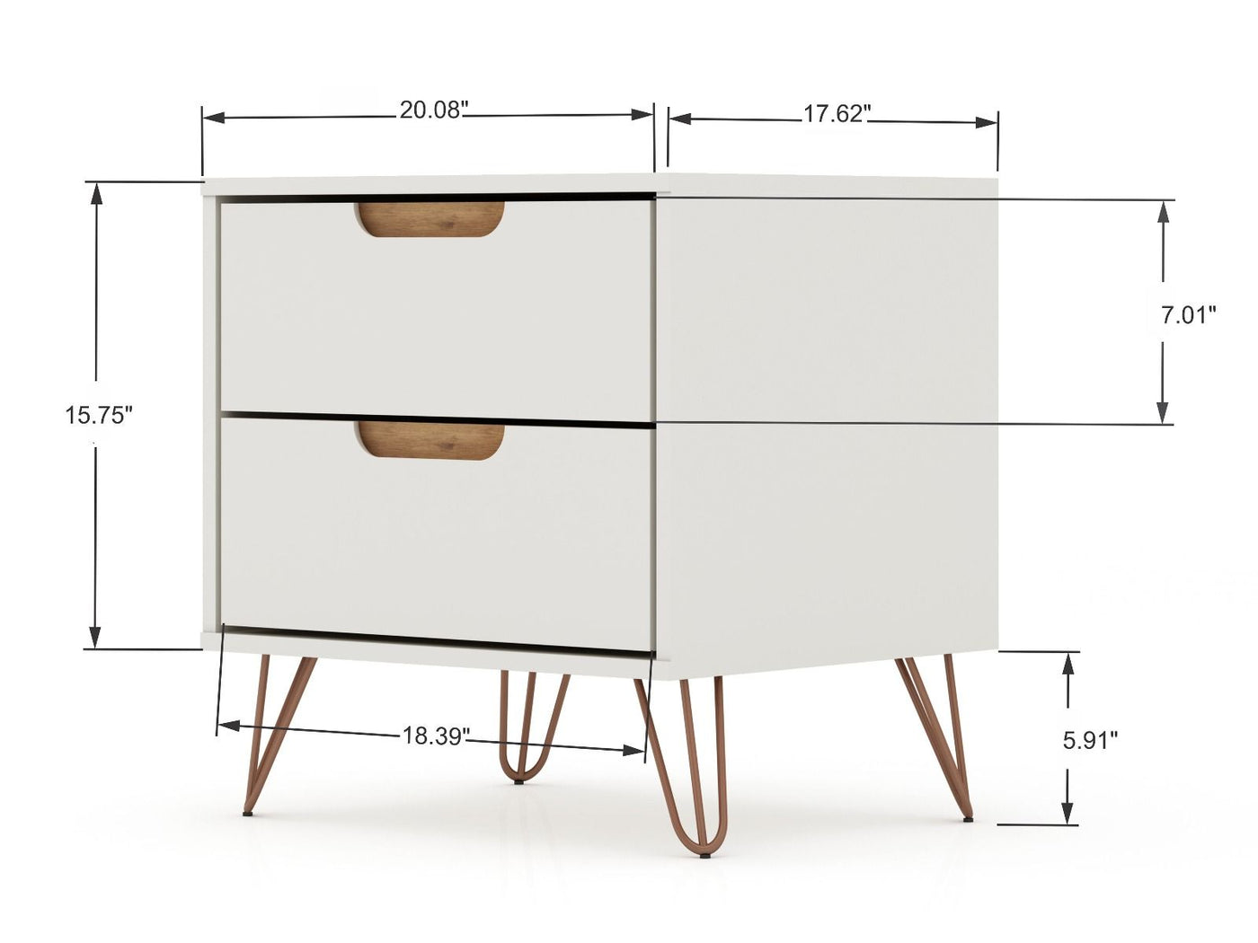 Nuuk II Night Table - Off White/Nature