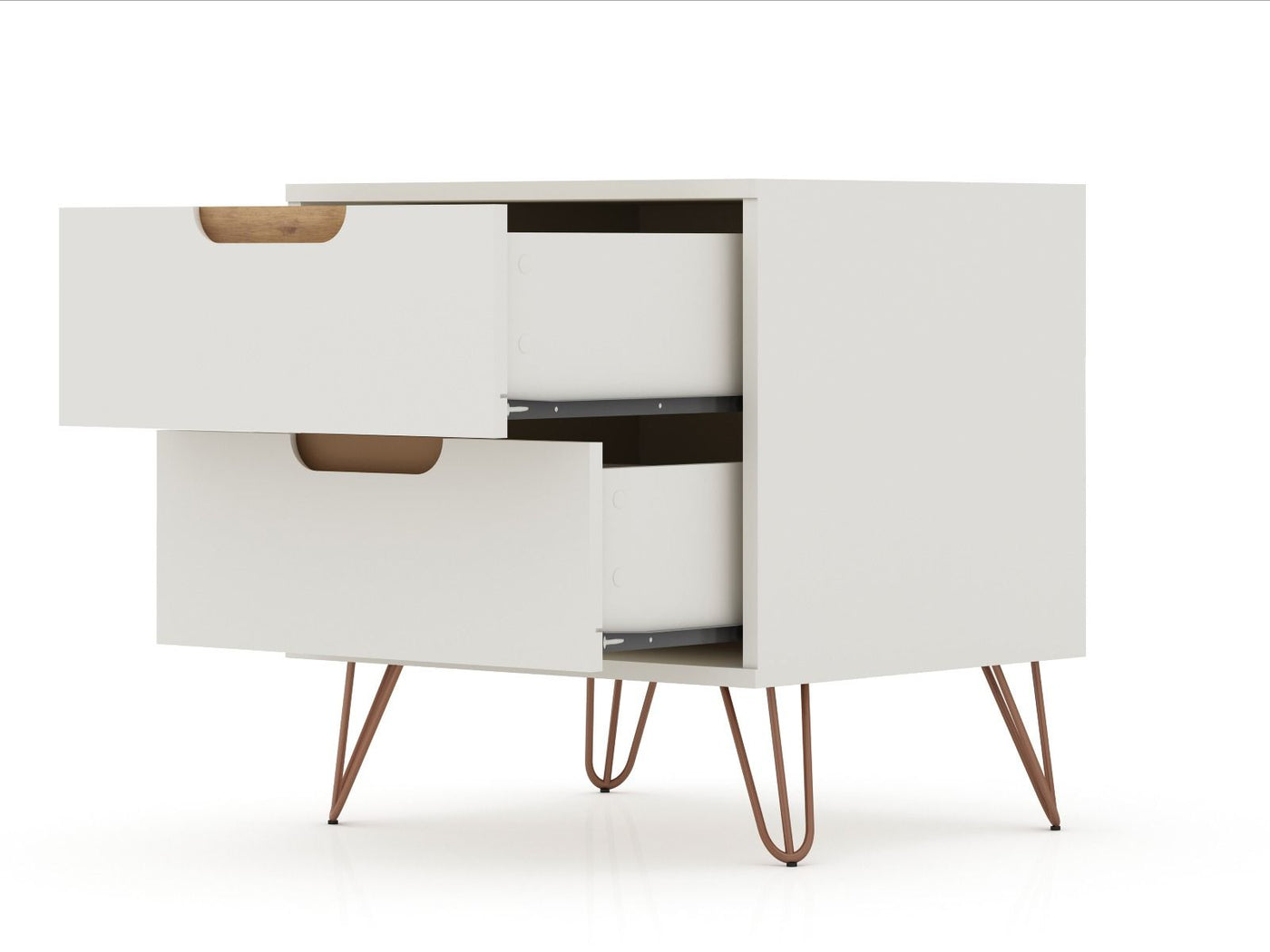 Nuuk II Night Table - Off White/Nature