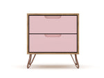 Nuuk II Night Table - Nature/Rose Pink