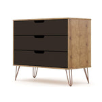 Nuuk 3-Drawer Dresser - Nature/Textured Grey