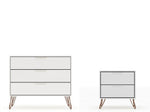 Nuuk 3-Drawer Dresser and Night Table Set - White