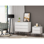 Nuuk 3-Drawer Dresser and Night Table Set - White