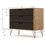 Nuuk 3-Drawer Dresser and Night Table Set - Nature/Textured Grey