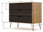 Nuuk 3-Drawer Dresser and Night Table Set - Nature/Textured Grey