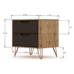 Nuuk 3-Drawer Dresser and Night Table Set - Nature/Textured Grey