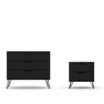 Nuuk 3-Drawer Dresser and Night Table Set - Black