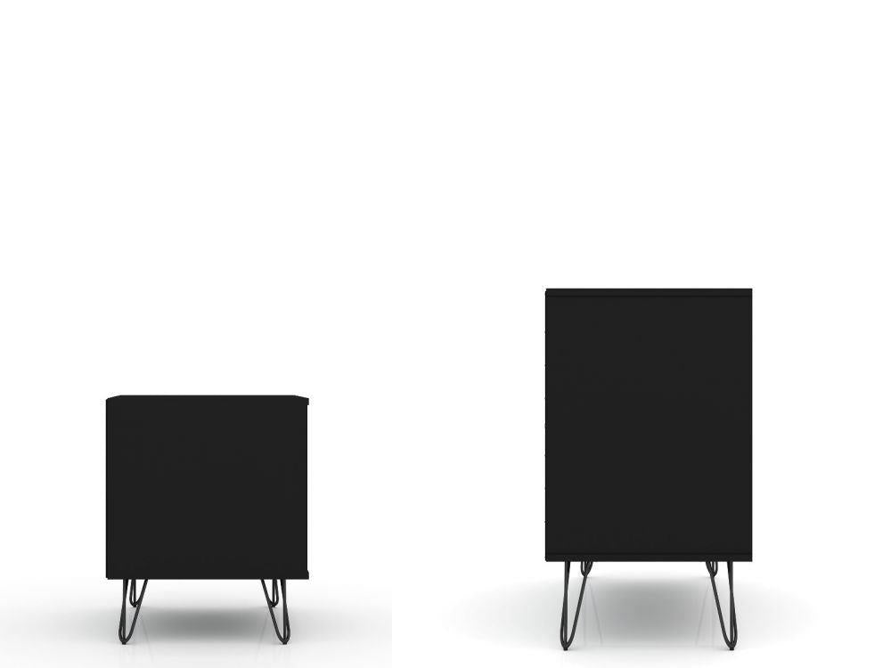 Nuuk 3-Drawer Dresser and Night Table Set - Black