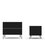 Nuuk 3-Drawer Dresser and Night Table Set - Black