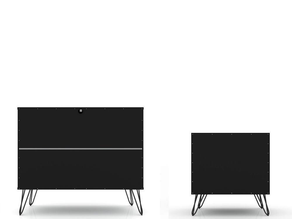 Nuuk 3-Drawer Dresser and Night Table Set - Black
