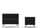 Nuuk 3-Drawer Dresser and Night Table Set - Black