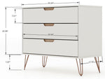 Nuuk 3-Drawer Dresser and Night Table Set - Off White/Nature