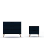 Nuuk 3-Drawer Dresser and Night Table Set - Midnight Blue