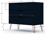 Nuuk 3-Drawer Dresser and Night Table Set - Midnight Blue