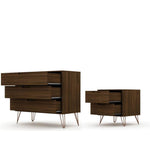 Nuuk 3-Drawer Dresser and Night Table Set - Brown