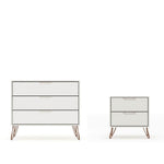 Nuuk 3-Drawer Dresser and Night Table Set - Off White