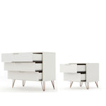 Nuuk 3-Drawer Dresser and Night Table Set - Off White