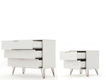 Nuuk 3-Drawer Dresser and Night Table Set - Off White