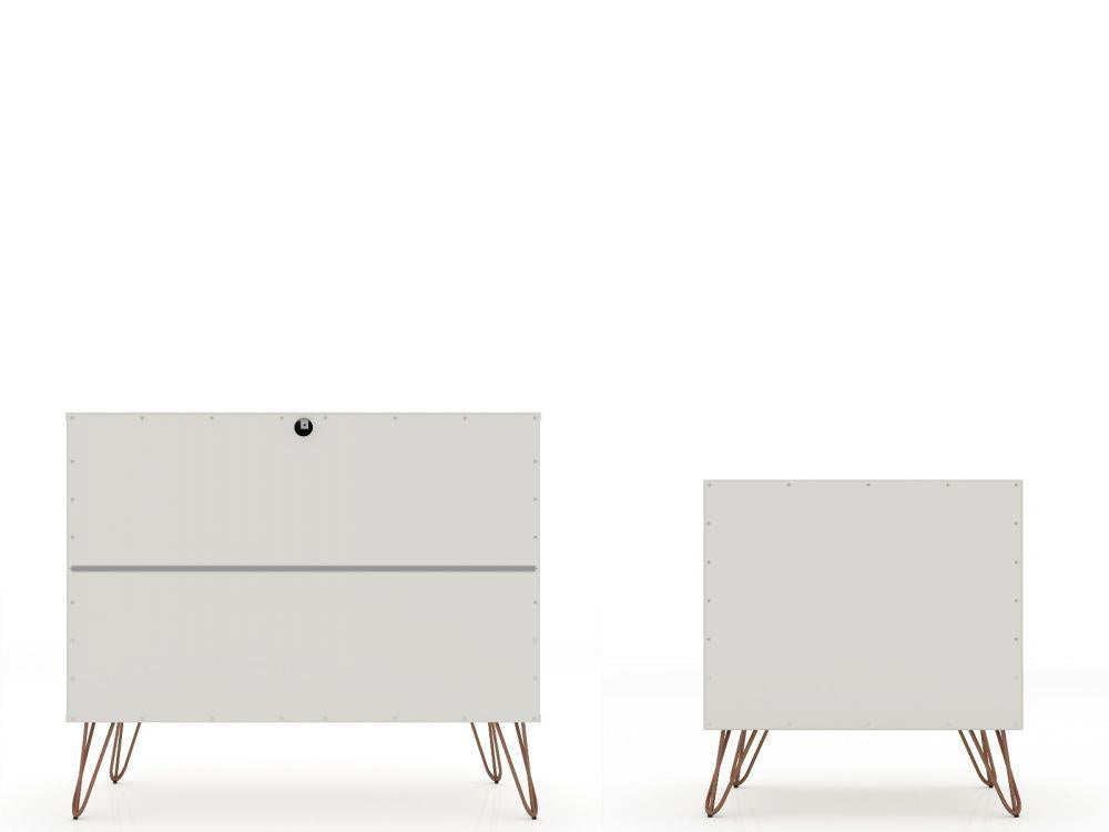 Nuuk 3-Drawer Dresser and Night Table Set - Off White