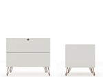 Nuuk 3-Drawer Dresser and Night Table Set - Off White