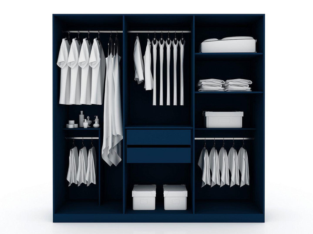 Radfeld 6-Door Ample Storage Wardrobe - Midnight Blue