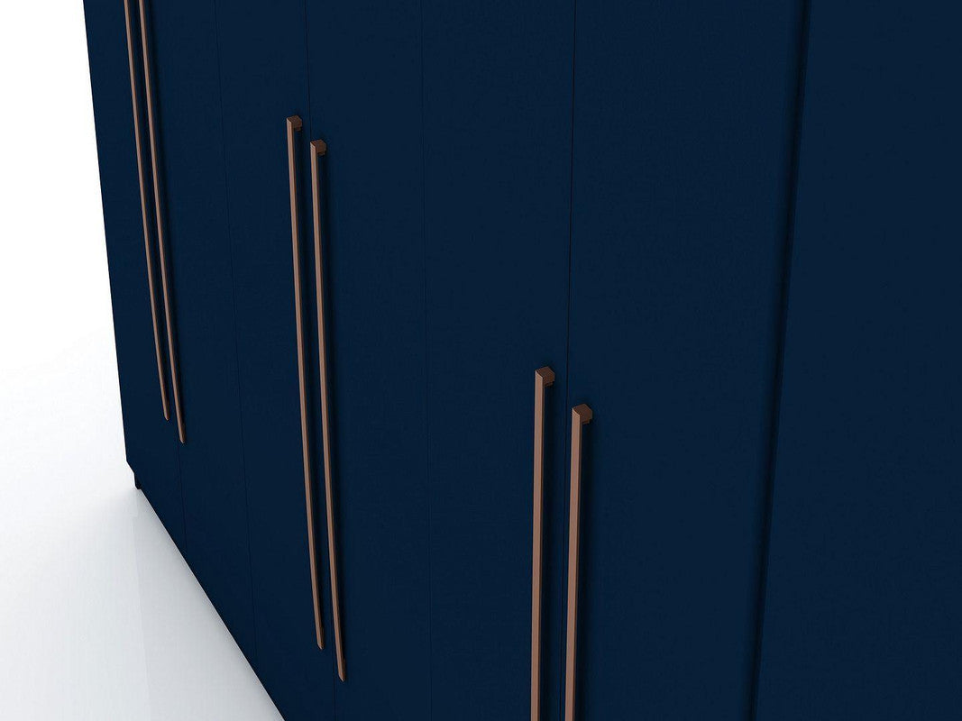 Radfeld 6-Door Ample Storage Wardrobe - Midnight Blue