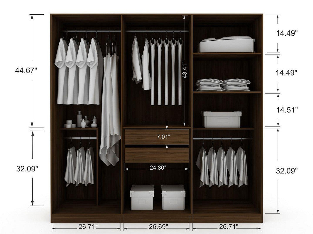 Radfeld 6-Door Wardrobe - Brown