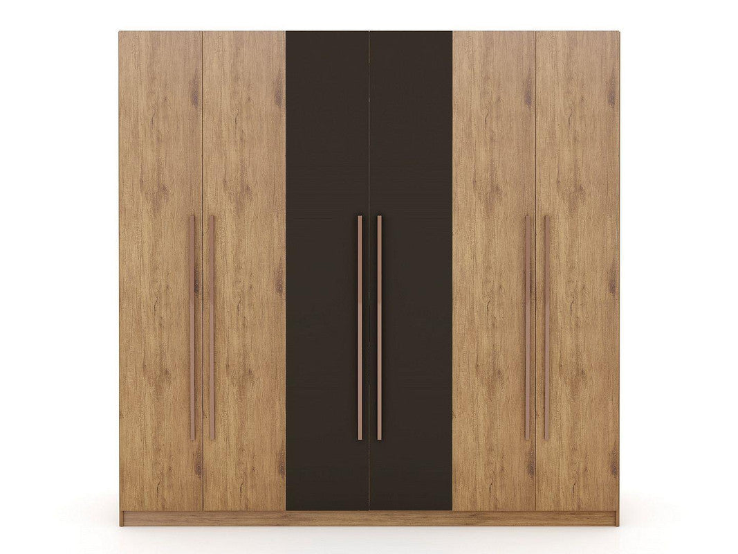 Radfeld 6-Door Wardrobe - Textured Grey